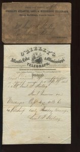 O'Rielly's Atlantic Lake & Mississippi Telegraph Co & Matching Telegram LV6818