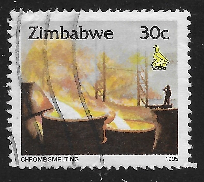 Zimbabwe #727 30c Chrome Smelting