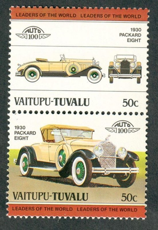 Tuvalu Vaitupu #12 Classic Cars MNH attached pair