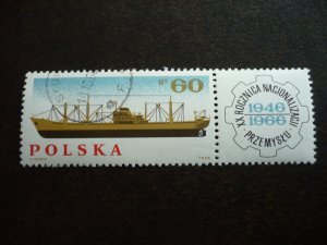 Stamps - Poland - Scott# 1389 - CTO Part Set of 1 Stamp + Tab
