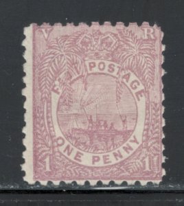 Fiji 1896 Fijian Canoe 1p Scott # 55 MH NG