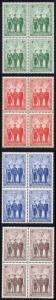 Australia SG196/9 Imperial Forces Set U/M Blocks of Four