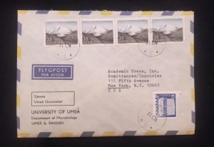 C) 1974. SWEDEN. AIRMAIL ENVELOPE SENT TO USA. MULTIPLE STAMPS. XF