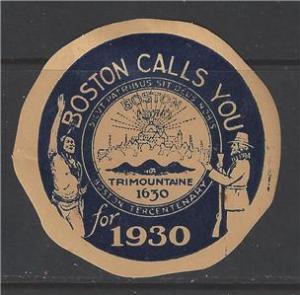 1930 Boston Tencentenary Promotional Poster Stamp (AW59)