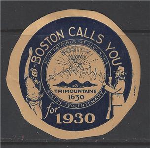 1930 Boston Tencentenary Promotional Poster Stamp (AW59)