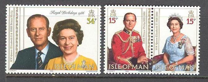 ISLE OF MAN GB Sc# 316 - 317 MNH FVF Set1+Pair QEII