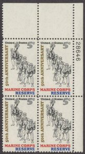 Scott # 1315 - US Plate Block Of 4 - Marine Corps Reserve - MNH - 1966