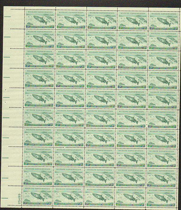 US #1079 Mint Sheet King Salmon 