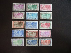 Stamps - French Guiana - Scott# 137-151-Mint Hinged & Used Part Set of 15 Stamps