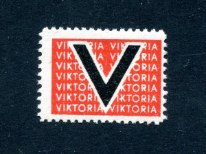 x376 - GERMANY WW2 1940s V Viktoria Vignette Lablel. Feldpost MNH. Disturbed Gum