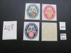 Germany 1926 MNH SIGNED SCHLEGEL SC B15-18  XF SET 220 EUROS (208)