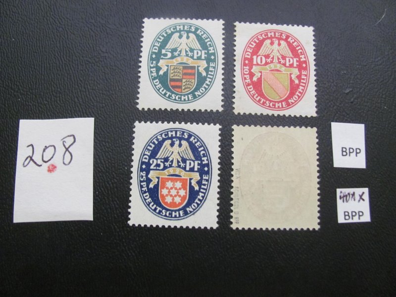 Germany 1926 MNH SIGNED SCHLEGEL SC B15-18  XF SET 220 EUROS (208)