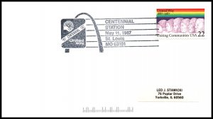 US Centennial United Way 1987 St Louis,MO Cancel Cover