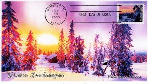 2025, Complete Set (5 covers), Winter Landscapes, Standard Postmark, FDC