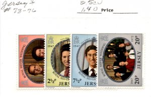 Jersey, Postage Stamp, #73-76 Mint LH, 1972 Royal Wedding (AC)