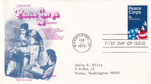 1972, 10th Anniv. Peace Corps, Fleetwood, FDC (E12614)
