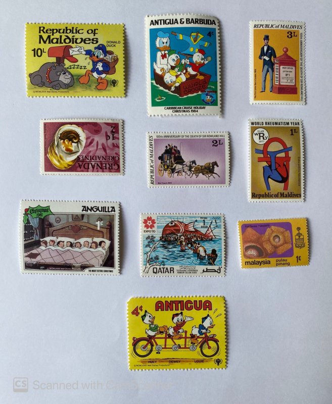 LOT OF 10 STAMPS, MNH , DIFFERENT COUNTRIES, & TOPICS