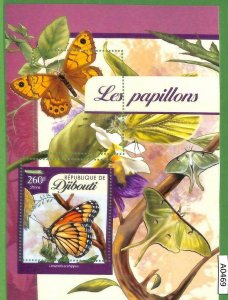 A0469 - DJIBOUTI - ERROR MISSPERF  2016 Butterflies Бабочки Фауна Fauna