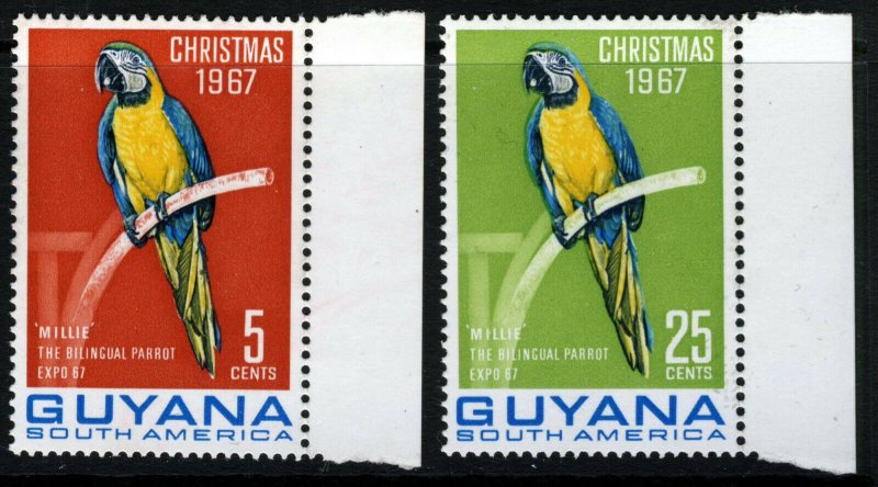 GUYANA 1968 Christmas 1967 Set 2nd. Printing SG 443 & SG 444 MNH