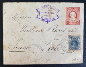 1903 Rivera Uruguay Postal Stationery Cover To  Locle Switzerland