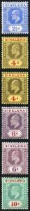 St Helena SG64/70 KEVII set of 6 (both papers) M/Mint