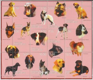 M1884 - TAJIKISTAN, 1999 MINIATURE SHEET: Dogs, Labrador, Rottweiler, Dachshund