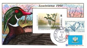 #LA3 Louisiana 1991 Duck Milford FDC