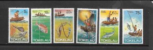 FISH - TOKELAU #85-90  FISHING METHODS  MNH