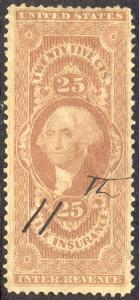 US R47c Used 25c Life Insurance Revenue from 1862