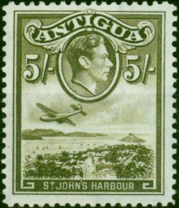 Antigua 1938 5s Olive-Green SG107 V.F MNH