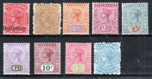 Australia - Tasmania 1880-96 QV values to 1s between SG 167 and 227 MLH/MH