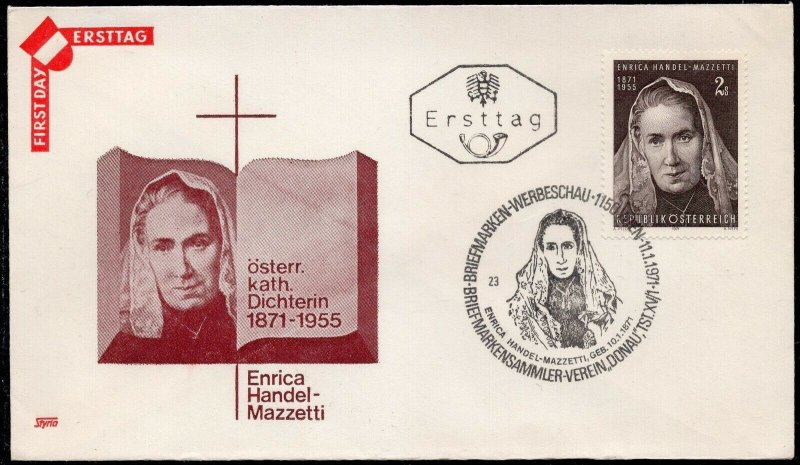 Austria 1971 - Enrica Handel-Mazzetti - Poet and Writer - FDC