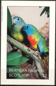 {B129} Bernera Scotland  Birds (11) Parrots S/S 2£ MNH Cinderella !!