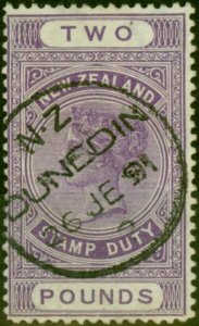 New Zealand 1888 £2 Mauve Wmk 12b P.12.5 Barefoot #227 V.F.U