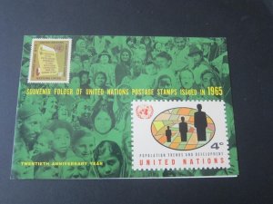 UN Souvenir Folder 1965 MNH stamps issued in New York