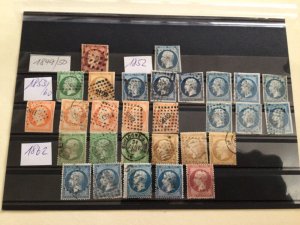 France 1849 One Franc to 1862 used stamps A12902