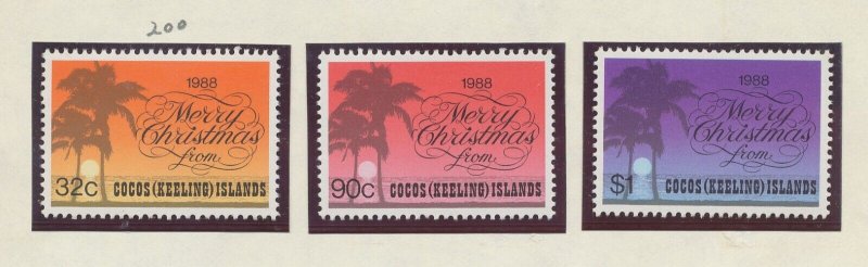 COCOS ISLANDS - Scott 200-202 - MNH - Christmas - 1988