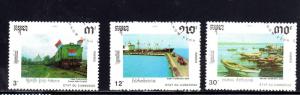 CAMBODIA #1088-1090  1990  NATIONAL BUILDING CAMPAIGN  MINT  VF NH  O.G CTO