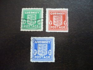 Stamps - Guernsey - Scott# N1-N3 - Used Set of 3 Stamps