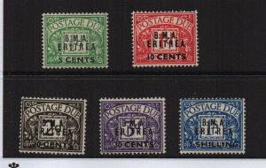 Eritrea 1948 Postage Dues SGED1-5 mounted mint