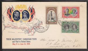 Canada 246-248 Royal Visit 1939 Pen FDC B25