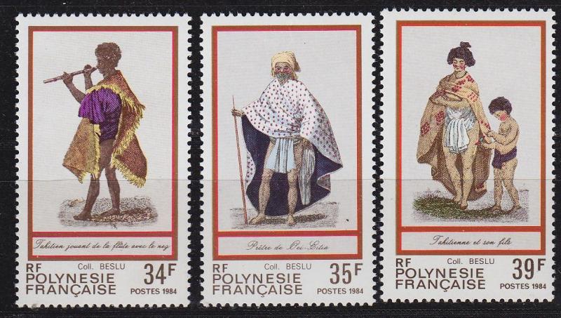 POLYNESIE FRANCAISE [1984] MiNr 0404-06 ( **/mnh ) Trachten