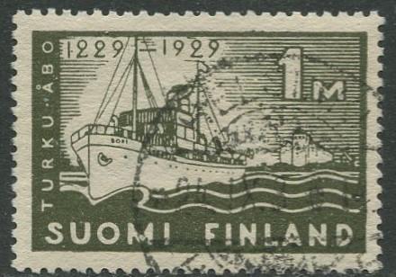 Finland - Scott 155 - Turku Castle 700th Anniv. -1929- FU - Single 1m Stamp