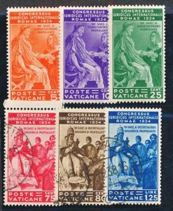 VATICAN 41-46 USED, TOP 3 HIGH VALUES USED, others mint