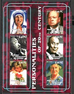 Congo Dem., 2001 Cinderella. M. Teresa, W. Churchill, M. L. King, jr. IMPERF.^