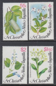 St Kitts Nevis 393-396 Flowers MNH VF