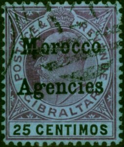 Morocco Agencies 1906 25c Purple & Black-Blue SG27 Fine Used