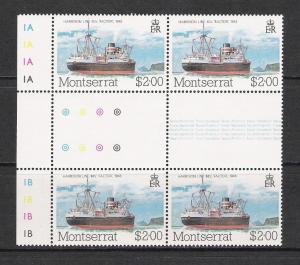 Montserrat #542 Packet Boats Block 4 MNH