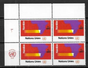 UN Geneva 34 Namibia MI Block of 4 MNH
