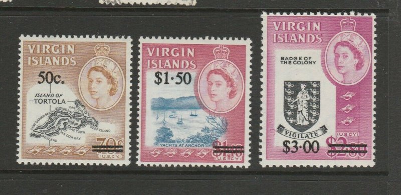 British Virgin islands 1966 Opts MM SG 207/9